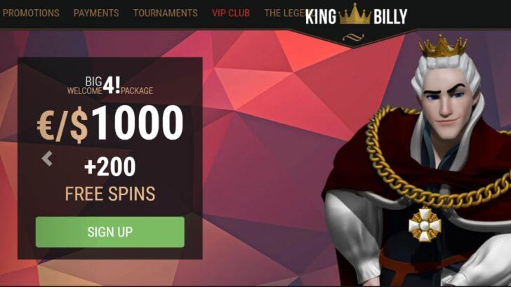 King Billy Casino Welcome Bonus